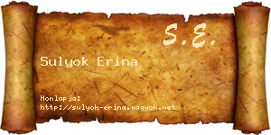 Sulyok Erina névjegykártya